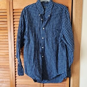 Nautica Men's Blue Checkered Button-Down Shirt